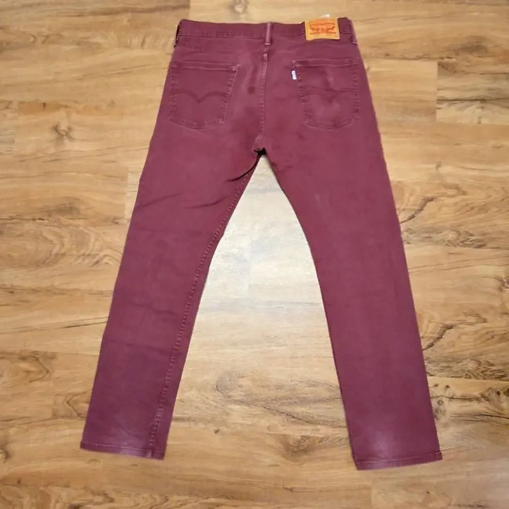 Levi's Mens Jeans Slim Fit Faded Burgundy Denim 32x32 Classic